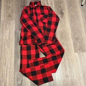 Old Navy Kids Red and Black Checkered Pajama Set